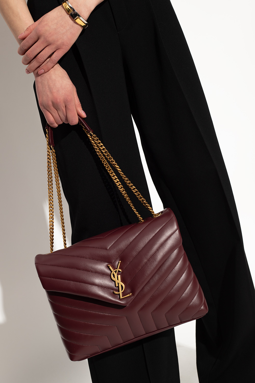 SchaferandweinerShops GB - Saint Laurent Tribute 105MM Patent Leather  Platform Sandals - Burgundy 'Loulou Medium' shoulder bag Saint Laurent